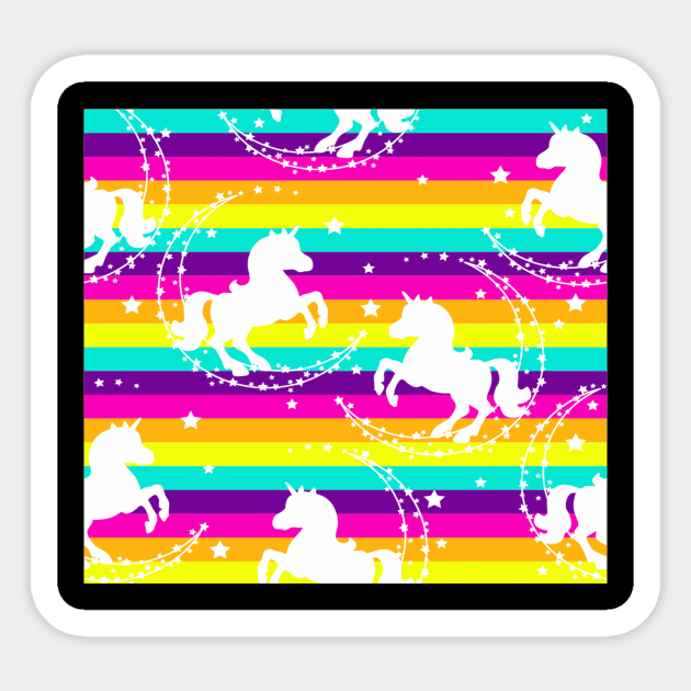 Unicorn pattern rainbow magical Sticker by Flipodesigner